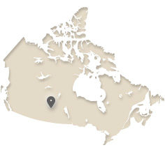 Map of Canada showing Saskatoon