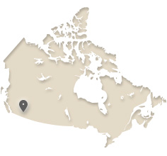 Map of Canada showing Kelowna