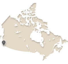 map of Canada showing Victoria, B.C.