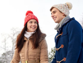 Woman staring at man with infatuated look