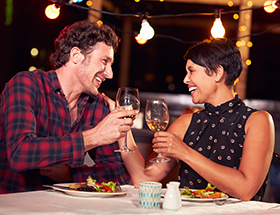 Couple on a dinner date