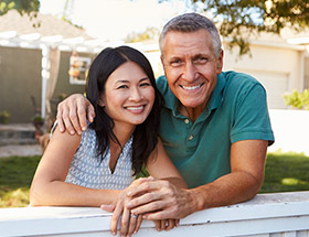 Older couple who are happy at home together