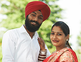Young Sikh couple in love