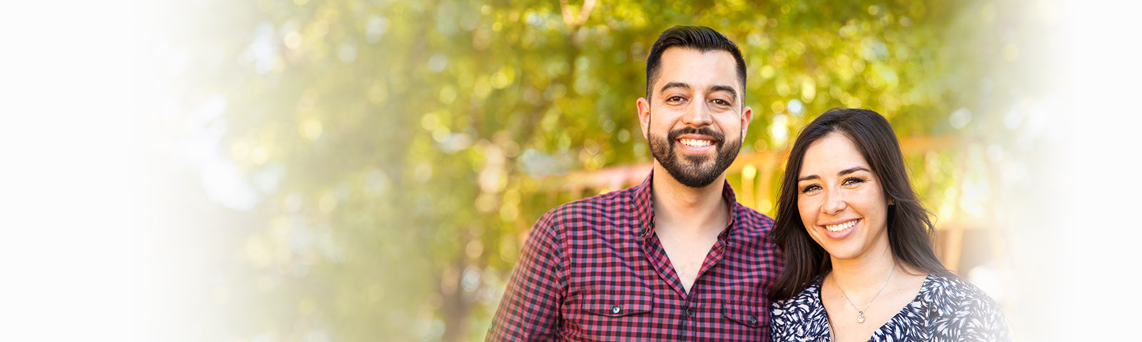 beautiful Latino couple smiling together