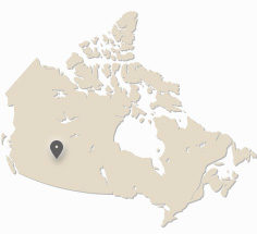 map of Canada showing Edmonton
