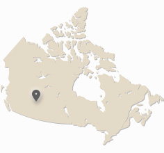 map of Canada showing Edmonton