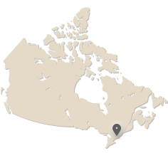 Map of Canada showing Ottawa