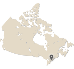 Map of Canada showing Ottawa