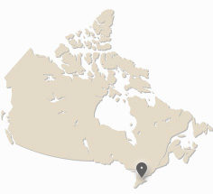 map of Canada showing Vaughan, Ontario