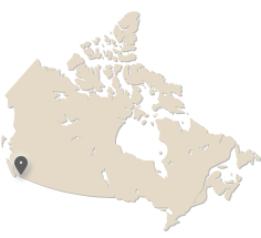 Map of Canada showing Vancouver
