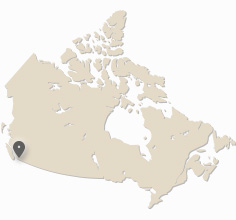 map of Canada showing Surrey, British Columbia