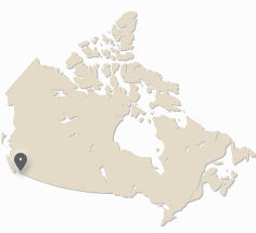 map of Canada showing Burnaby, British Columbia
