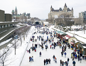 Ice skating on the Rideau canal 