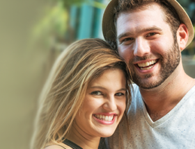 happy couple having a fun date in the summer