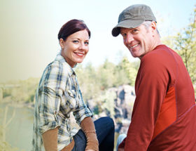 Couple on a hiking date