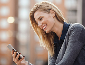 Woman using her smartphone