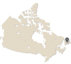 Map of Canada showing Newfoundland