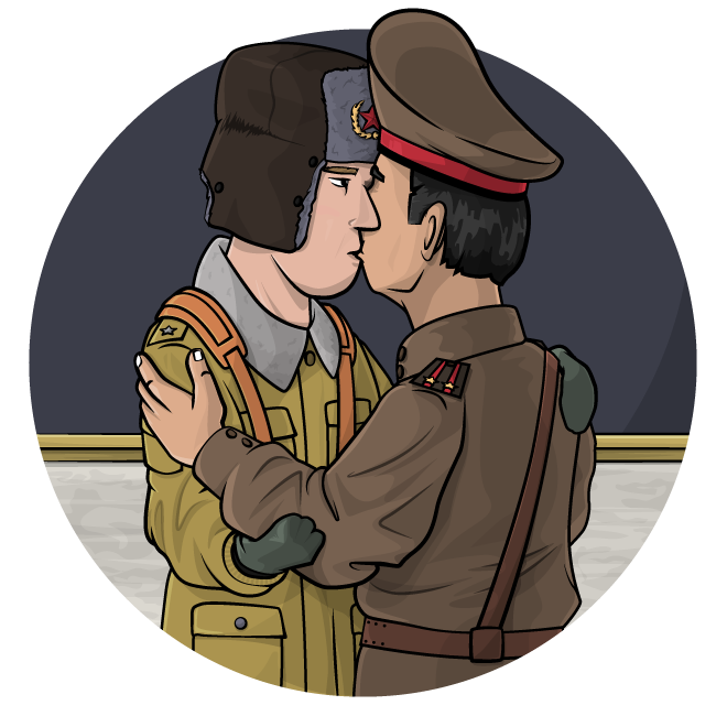 Illustration d'un baiser russe